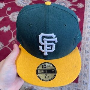 Giants Green and Yellow Baseball Cap size 7 1/2